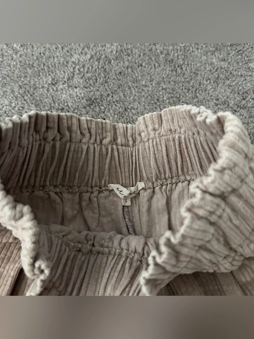Beige Corduroy Women's Shorts - Picture 2 of 3